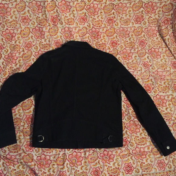 Lauren Ralph Lauren black denim moto jacket L - Picture 3 of 4