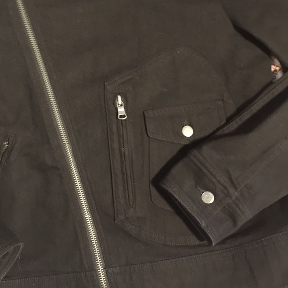 Lauren Ralph Lauren black denim moto jacket L - Picture 4 of 4