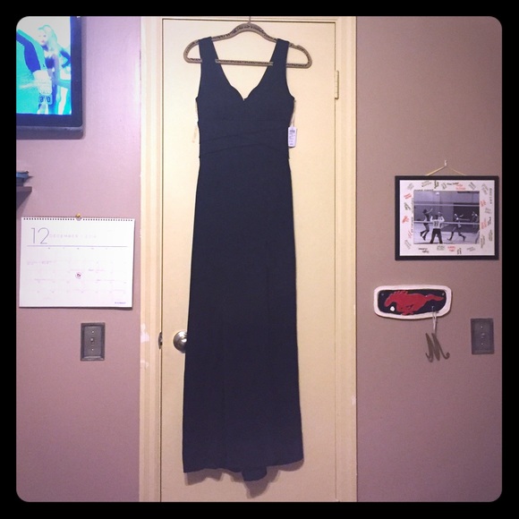 Long Black Dress with Slit NYE