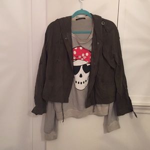 Lightweight, hooded army jacket