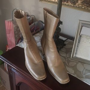 Leather tan boots