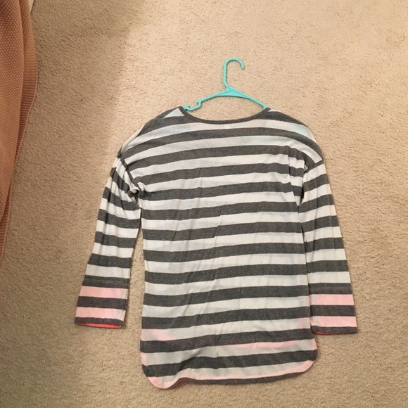 Long sleeve grey and white stripes