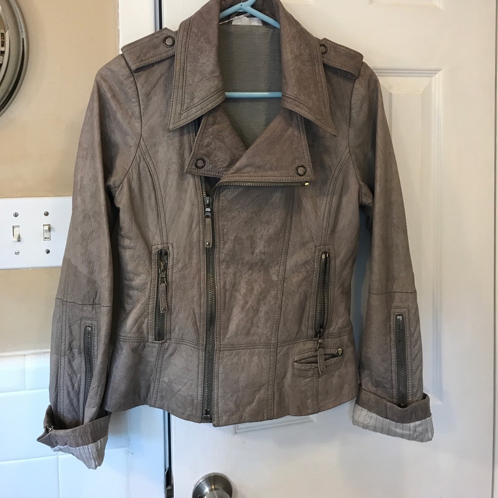 Ever brand 100% authentic leather biker jacket