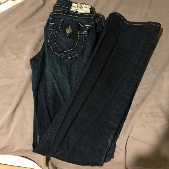 True religion dark wash flare jeans size 26 - Picture 1 of 4