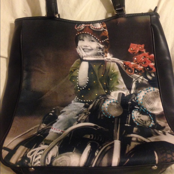 Handbags - Gently used motorcycle girl purse