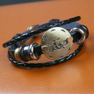 Sold!!MENS VIRGO CONSTELLATION LEATHER BRACELET