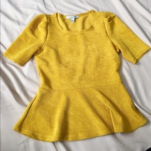 Peplum Yellow Top-Forever 21