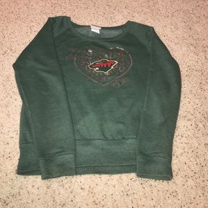 girls NHL Minnesota Wild green sweater new w/o tag