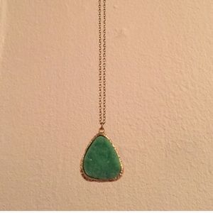 Turquoise and gold  drusy necklace