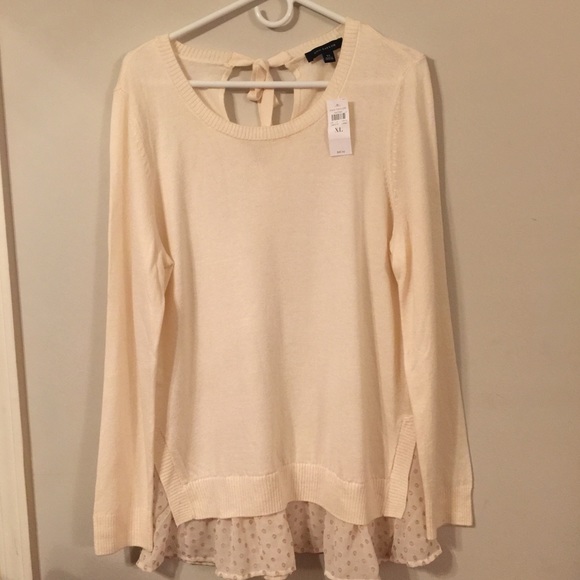 Ann Taylor Cream Sweater XL