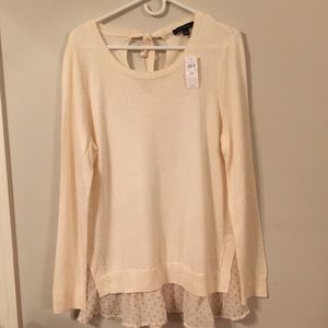 Ann Taylor Cream Sweater XL
