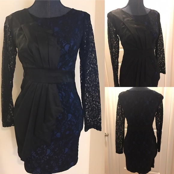 Black Lace Long Sleeve Dress