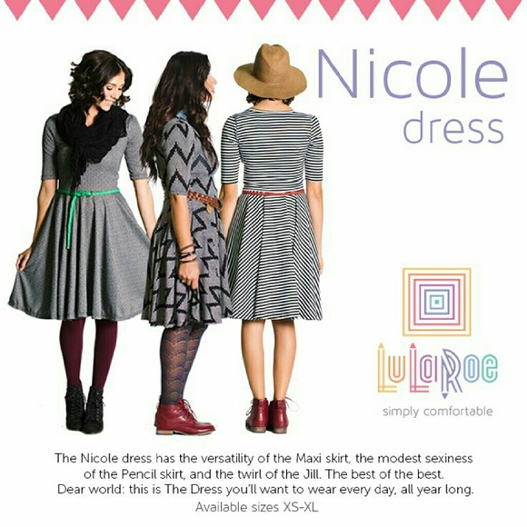 LuLaRoe Nicole dress sz Large