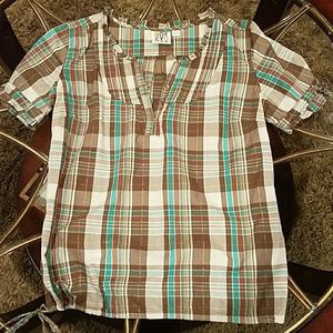 ROXY plaid blouse