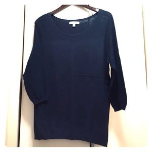 BR navy yolk neck bracelet sleeve sweater