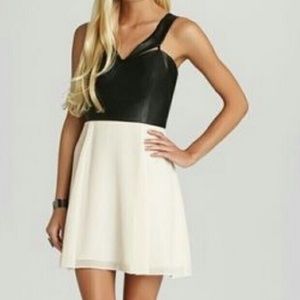 BCBG Generation faux leather blush dress