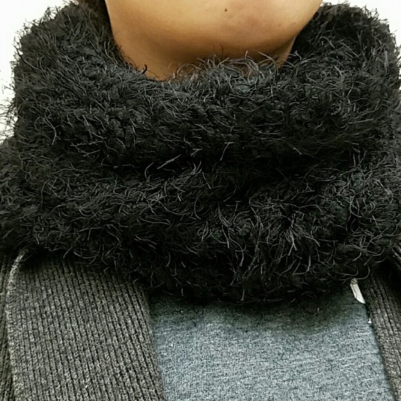 Black Fuzzy Scarf