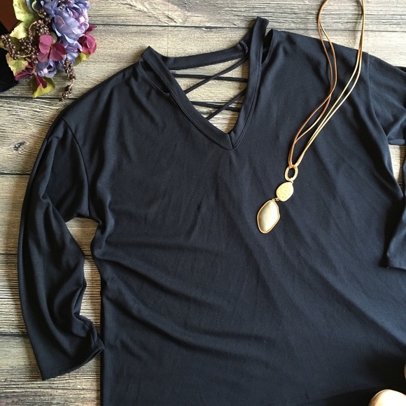 h.i.p. Tops - Final Markdown H.I.P. CrissCross Cold Shoulder Top
