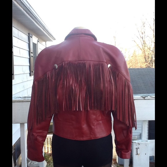 VTG Leather Fringe Boho Biker/Moto Jacket - Picture 4 of 4