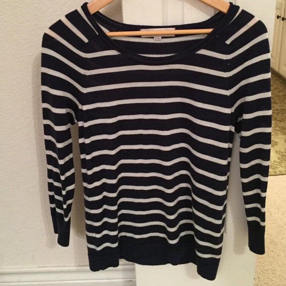 Nautical Navy and White Striped Sweater by LOFT