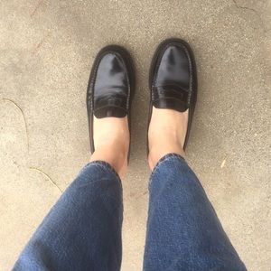 Black G&H Bass Weejuns Mules