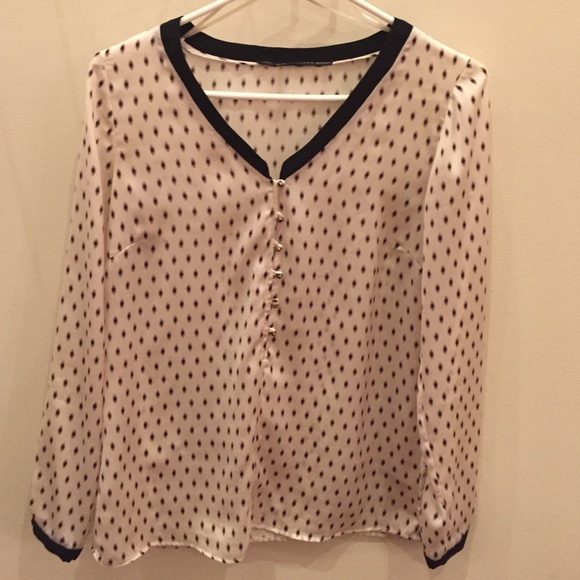Zara Polka Dot Silk Blouse