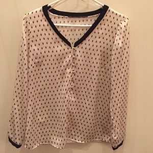 Zara Polka Dot Silk Blouse