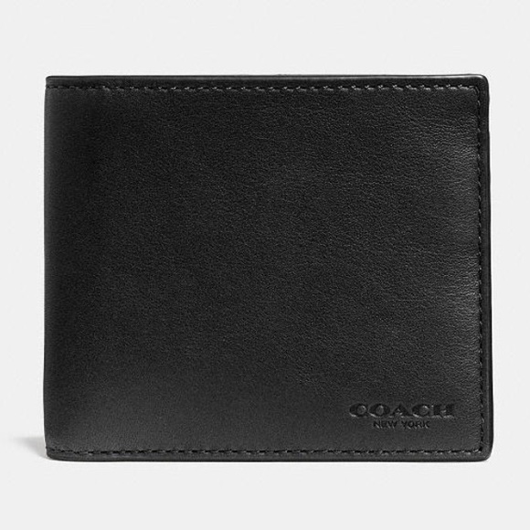 Men's Coach Double Billfold Wallet in Calf Leather