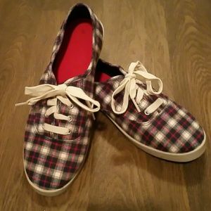 Plaid sneakers.