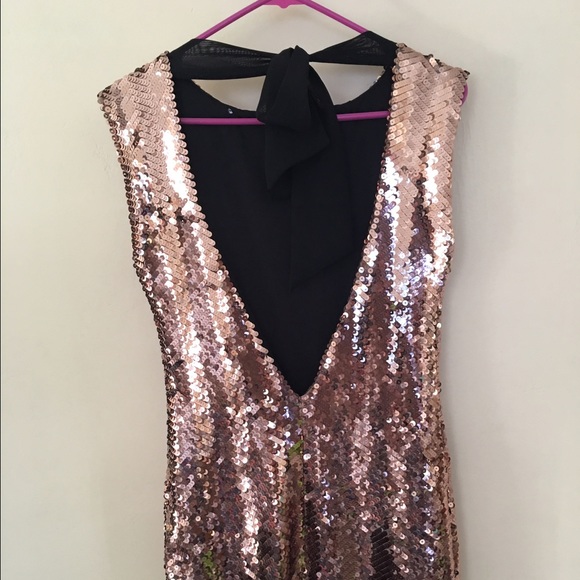 Gold sequin asos party dress