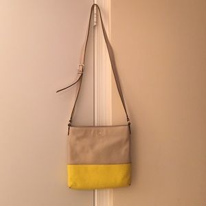 Kate Spade yellow and cream crossbody bag