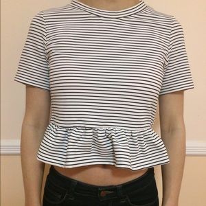 H&M striped crop top