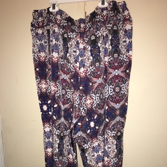 Paisley palazzo pants.