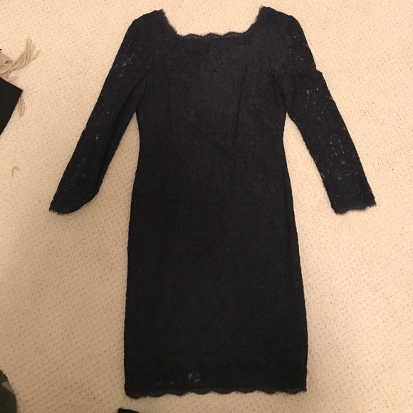 Lace navy dress