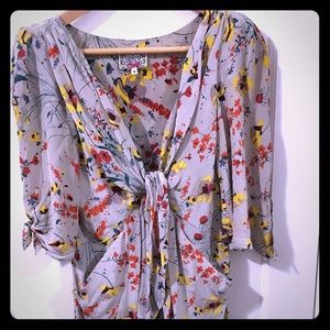 Baraschi silk V-necklace floral dress