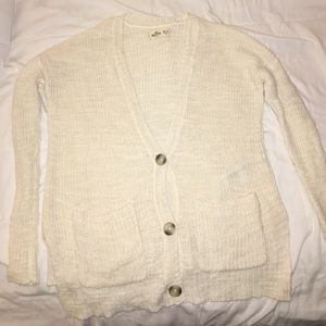 Hollister Cream Knit Cardigan/Sweater