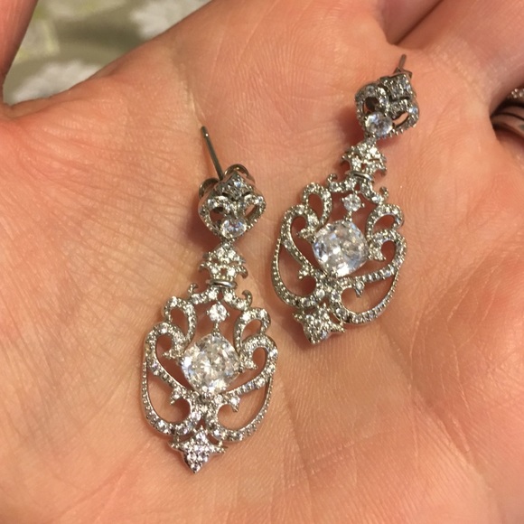 Faux diamond earrings