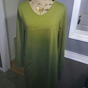 Retro green dress w/side front pocket