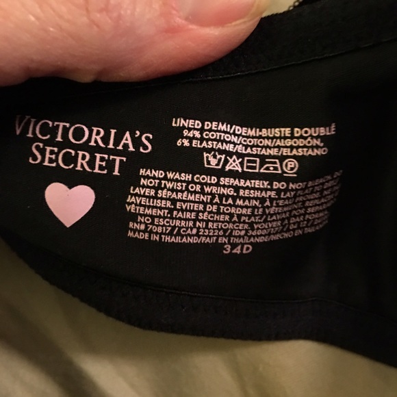 34D Victoria's Secret lined Demi bra. Black/silver - Picture 4 of 4