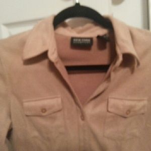 Cute Button Down Camel Color Ladies Blouse