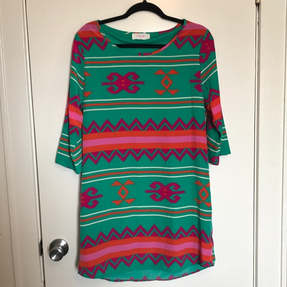 Peach Love Dresses & Skirts - Peach Love Aztec Dress Size Medium