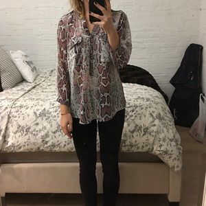 Black Rainn snake skin blouse