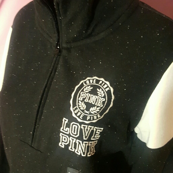 NWT PINK Victoria's secret half zip sweatshirt I15 - Picture 3 of 3