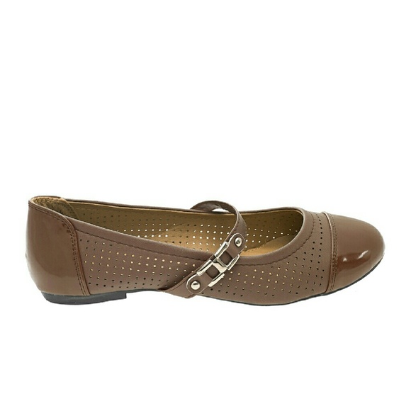 Tory K Women Mary Jane Flats, b-1334, Chocolate - Picture 2 of 5