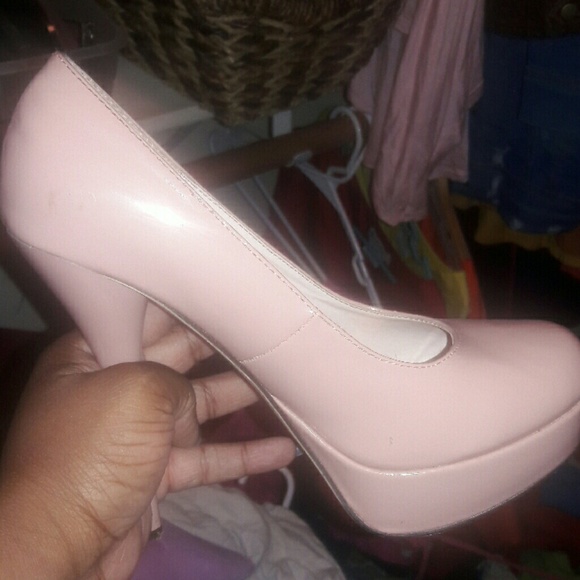 Blush colored pumps
