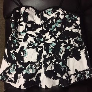 Torrid Size 1 black and teal peplum
