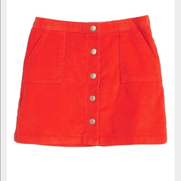 Mini Boden Orange Popper Through Skirt Size 3-4