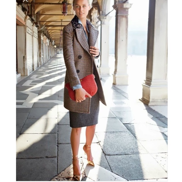 J. Crew Jackets & Blazers - ✨1 HOUR SALE✨Captain Coat Jewelled Houndstooth
