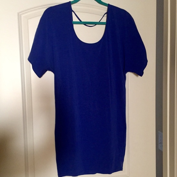 Backless royal blue dress