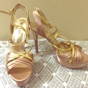 Guess Gold Slingback Heels